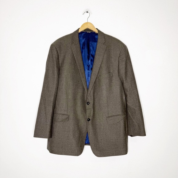 Indochino Luxury Brown Wool Blazer 50R Custom Tailored Suit Jacket